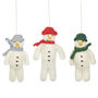 Handmade Felt Mr. Snowman Christmas Decoration, thumbnail 1 of 7