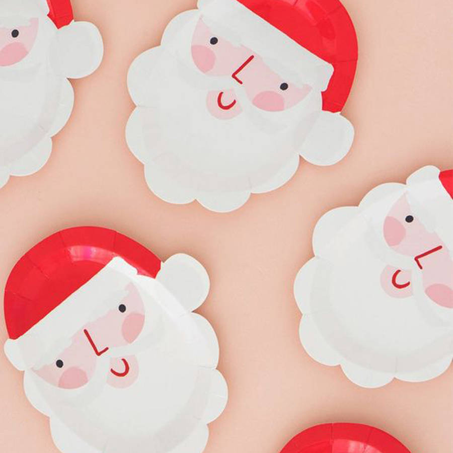 Set Of 12 Santa Paper Plates By Little Lulubel