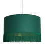 Hunter Green Lampshades With Gold Lining And Fringing, thumbnail 2 of 10