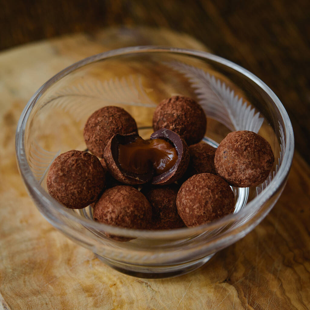 Dark Salted Caramel Truffles By Coco Chemistry