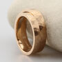 18ct Rose Gold Hammered Flat Matching Wedding Ring Set, thumbnail 1 of 5