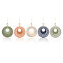 Geometric Circular Earrings • Gold Plated Sterling Silver Hooks • Available In Five Colours, thumbnail 1 of 8