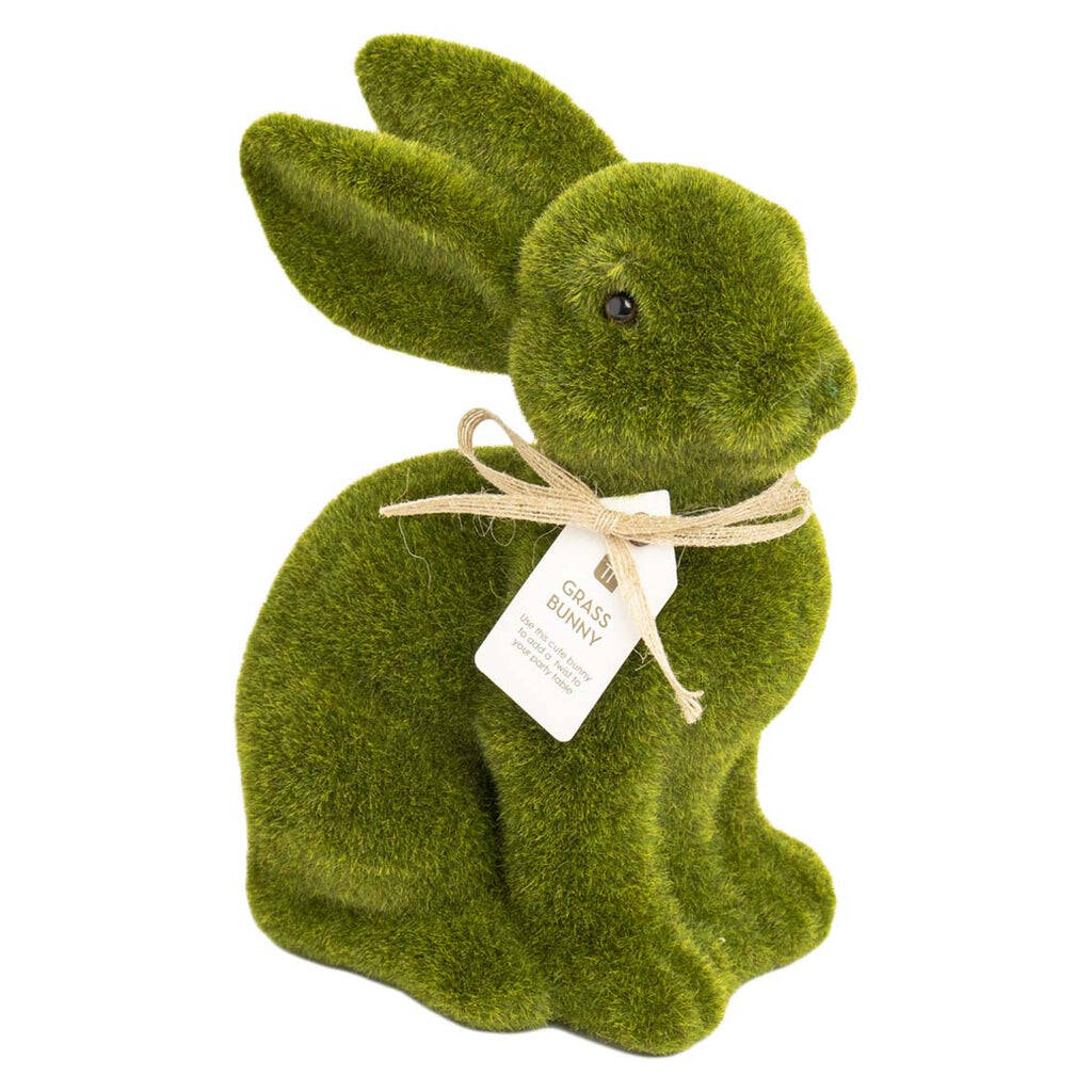 Easter Grass Flocked Bunny Decoration Large, 1 of 2
