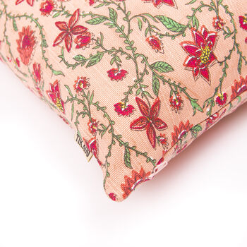 Bahar Floral Pink Cushion Cover, 3 of 4