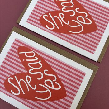 She Said Yes Engagement Card, 2 of 2