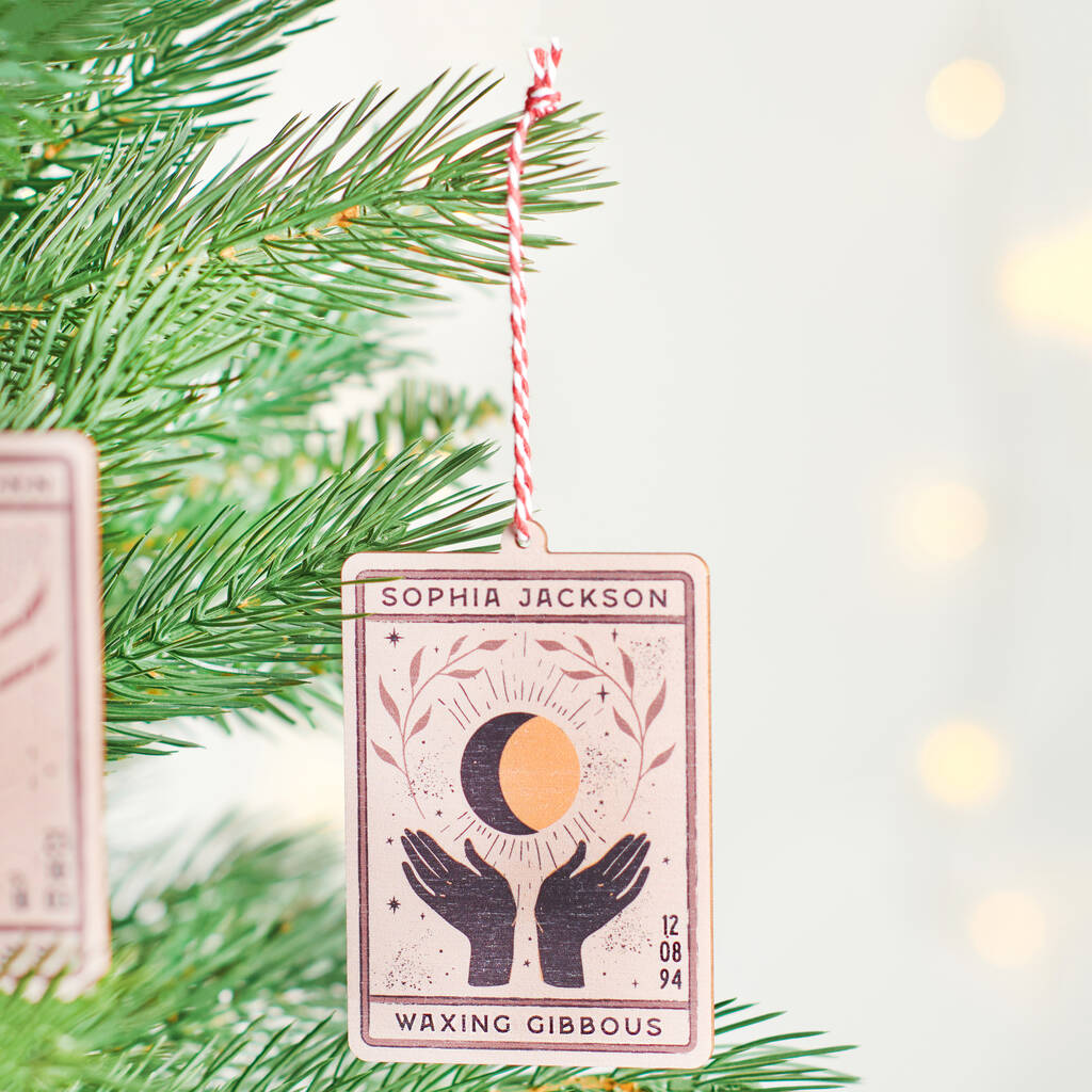 Personalised Tarot Moon Phase Christmas Tree Decoration By Oakdene Designs