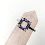 Iolite Art Deco Silver Square Ring, thumbnail 1 of 6