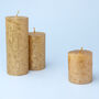 G Decor Adeline Gold Metallic Textured Pillar Candle, thumbnail 2 of 6