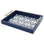 Elegant Decorative Tray With Polished Metal Handles, thumbnail 3 of 7