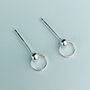 Sterling Silver Circle Dangle Stud Earrings, thumbnail 2 of 5