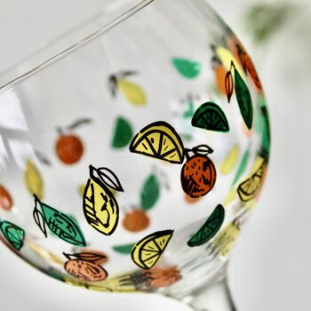 Citrus Hand Painted Gin Glass, 3 of 7