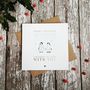 Silver Foil Penguin Snow In Love Christmas Card, thumbnail 1 of 4