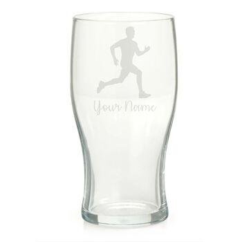 Personalised Male Runner Engraved Glass, 4 of 7