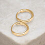 Mini Yellow Gold Plated Huggie Hoop Sleeper Earrings, thumbnail 1 of 8