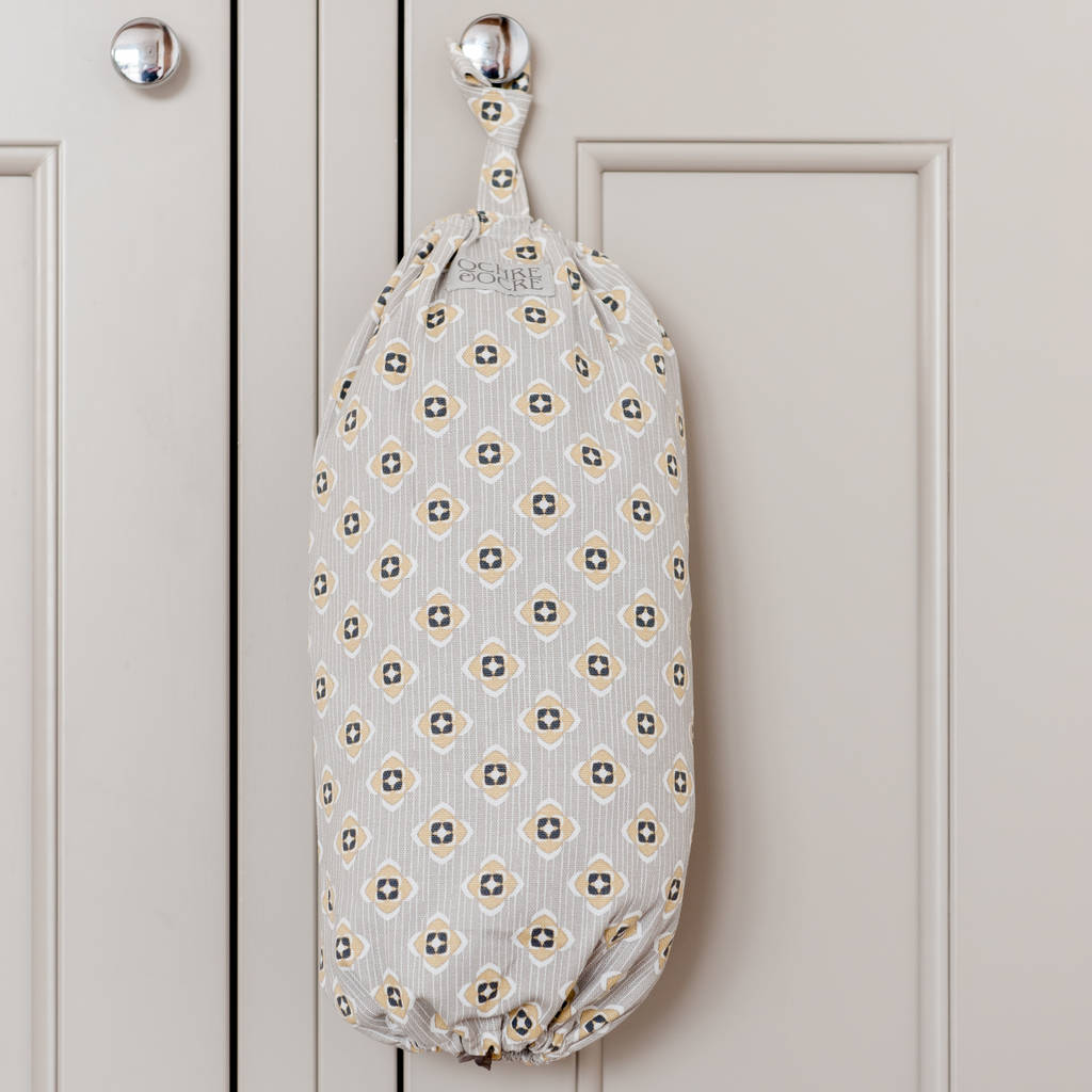 Garden Ochre Grey Carrier Bag Holder By Cottage in the Hills