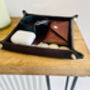 Personalised Leather Desk Coin Tray, Chocolate Brown, thumbnail 3 of 12