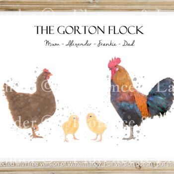 Personalised Chicken Family Print, 2 of 6
