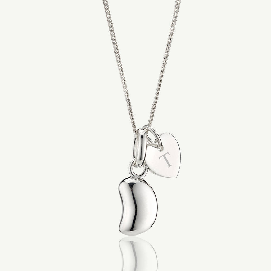 personalised sterling silver jelly bean heart necklace by molly brown london