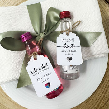 Personalised Take A Shot Wedding Favour Tag, 7 of 12
