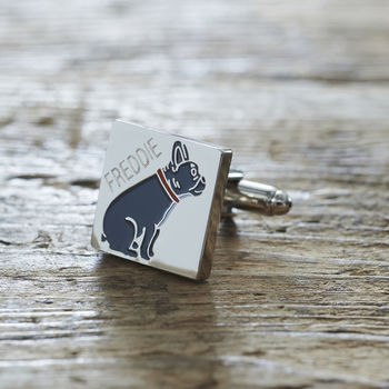 Daddy And Me French Bulldog Cufflinks And Tag Set, 4 of 8