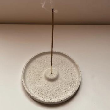 Handmade Round Incense Holder In Stone Effect Eco Resin, 2 of 3