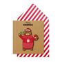 Handmade Christmas Merry Kissmas Mistletoe Bear Personalised Greeting Card, thumbnail 1 of 5