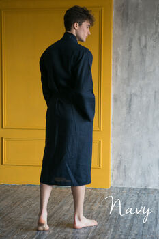 Men’s Linen Dressing Gown | Spa Robe, 12 of 12