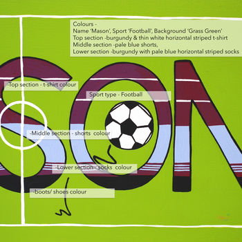 Personalised Ball Sports Name Canvas, 6 of 12