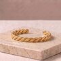 Woven Cuff 18k Gold Plated Waterproof Bracelet, thumbnail 1 of 3