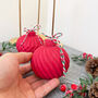Red Christmas Candle With Christmas Tree Bauble Design, thumbnail 5 of 11