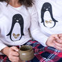 Personalised Penguin Couple Pyjamas, thumbnail 2 of 4