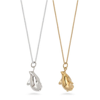 Fat Penguin Pendant Necklace Gold Vermeil, 3 of 7