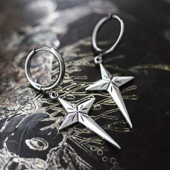 Starburst Cross Hoop Earrings, 2 of 4