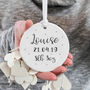 New Baby Personalised Ceramic Bauble Gold/Silver Detail, thumbnail 1 of 2
