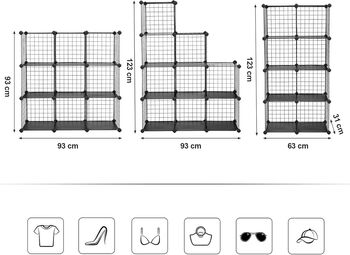 Nine Cube Wire Grid Storage Shelving Unit, 2 of 7