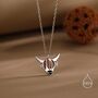 Sterling Silver Enamel Highland Cow Pendant Necklace, thumbnail 1 of 12