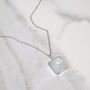 The Rectangle Moonstone Necklace, Silver, thumbnail 3 of 9