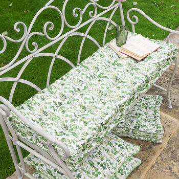 Botanical Green Garden Bench Cushion, 3 of 6