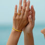 Naturally Textured Thin Cuff Bangle In Gold, thumbnail 1 of 7