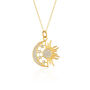 Sun And Moon Necklace Sterling Silver Gold Plated, thumbnail 3 of 3