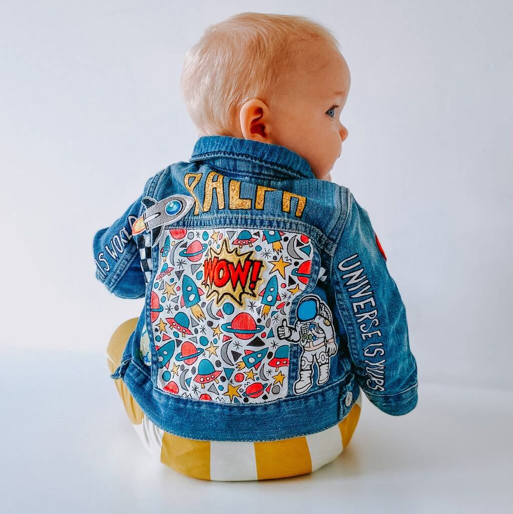 Baby Personalised Hand Painted Denim Jacket, 1 of 12