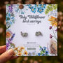 Inky Forget Me Not Birch Climber Stud Earrings, thumbnail 11 of 12