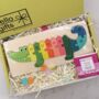 Wooden Jigsaw Set Kids Interactive Toy Birthday Gift Dinosaur, Crocodile Or Giraffe, thumbnail 2 of 11