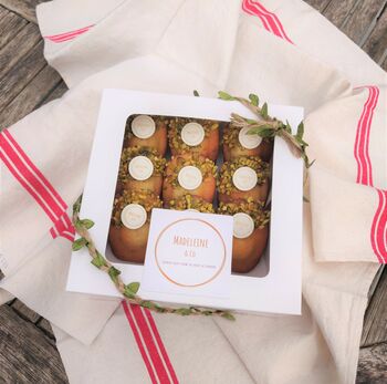 Orange Blossom, Honey And Pistachio Madeleine Gift Box, 2 of 3