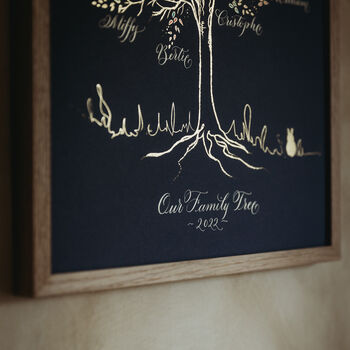 Shining Gold Foil Personalised Family Tree, 5 of 12