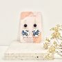 Statement Blue And White Floral Handmade Dangle Earrings, thumbnail 5 of 6