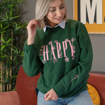 Happy Flower Print Sweatshirt, 6 of 7