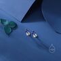 Sterling Silver Sapphire Blue Cz Internally Threaded Earrings, thumbnail 4 of 11
