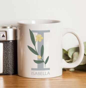 Personalised Floral Initial Mug, 2 of 5