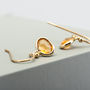 Gold Plated Ellipse Drop Earrings, thumbnail 2 of 9